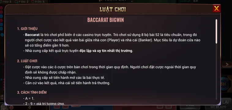 Hướng Dẫn Chinh Phục Baccarat BigWin Tại BomWin Cho Game Thủ Chuyên Nghiệp
