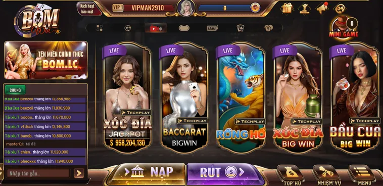Các Trò Chơi Tại Sảnh Live Casino BomWin Đẳng Cấp Với Dealer Nóng Bỏng