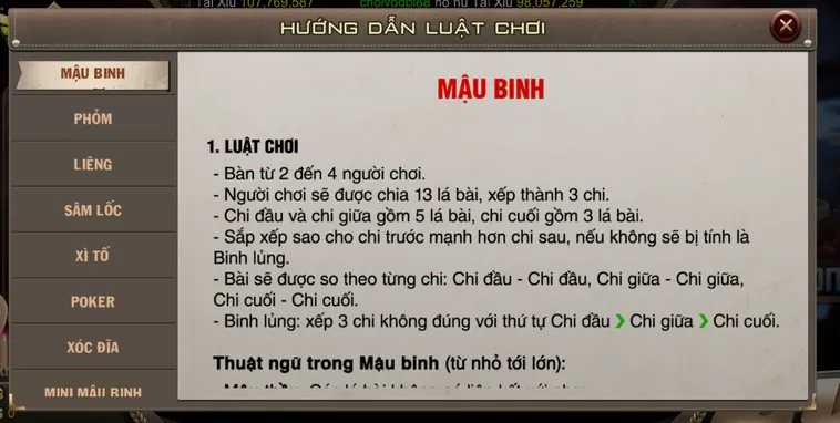 Mậu Binh Tại BomWin Trò Chơi Trí Tuệ Đẳng Cấp Cho Cao Thủ